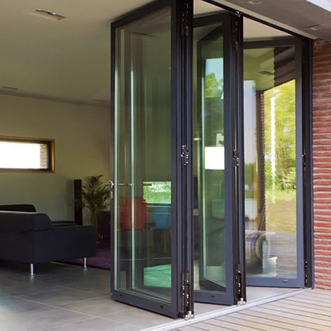 Coloured aluminium bi-folding doors