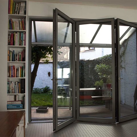 Grey aluminium bifold door